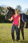 woman and Arabo-Haflinger