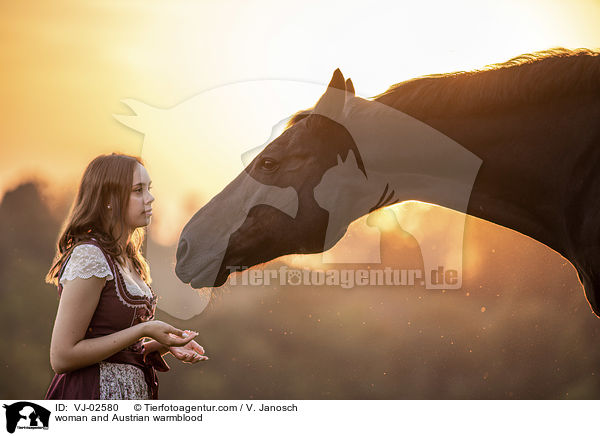 woman and Austrian warmblood / VJ-02580