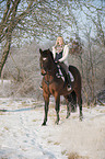 woman with bavarian warmblood