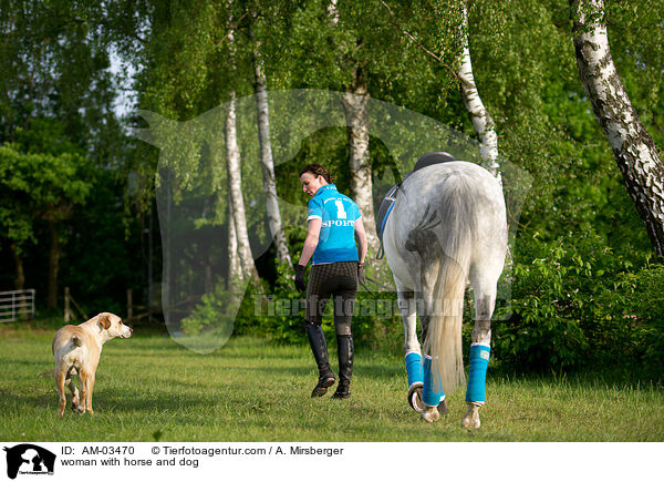 woman with horse and dog / AM-03470