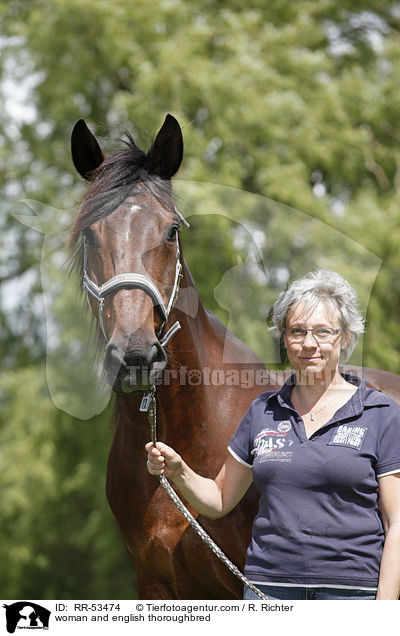 Frau und Englisches Vollblut / woman and english thoroughbred / RR-53474