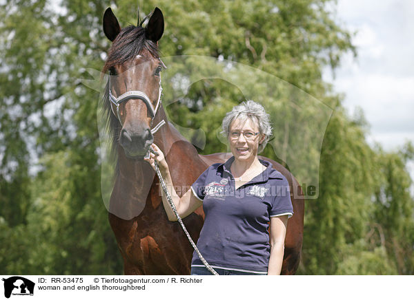 Frau und Englisches Vollblut / woman and english thoroughbred / RR-53475