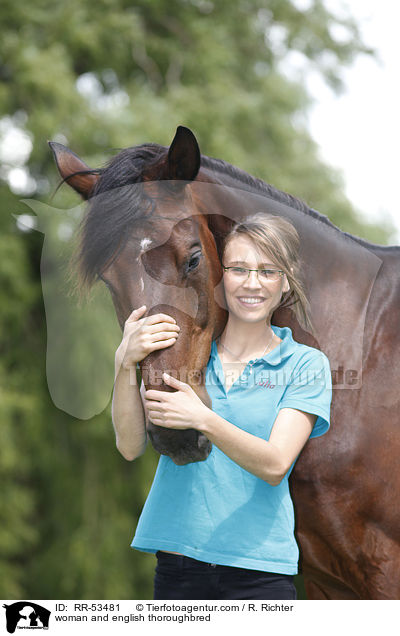 Frau und Englisches Vollblut / woman and english thoroughbred / RR-53481