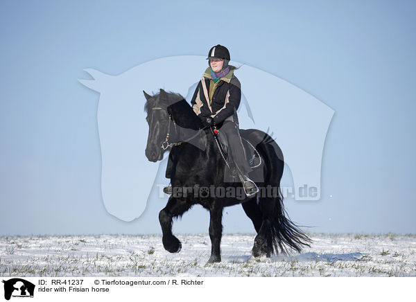 Reiter mit Friese / rider with Frisian horse / RR-41237