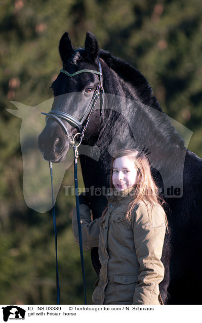 girl with Frisian horse / NS-03389