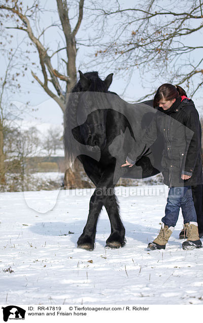 Frau und Friese / woman and Frisian horse / RR-47819