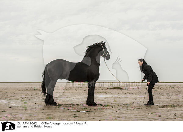 woman and Frisian Horse / AP-12642