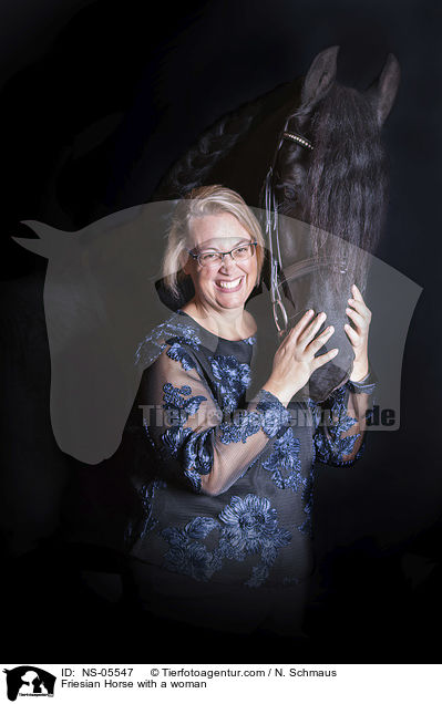 Friesian Horse with a woman / NS-05547