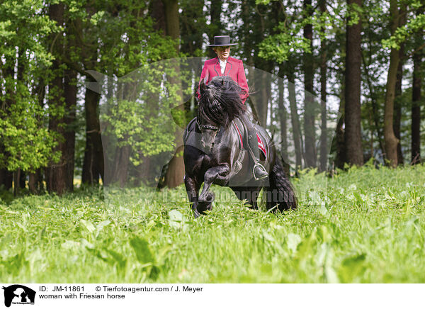 woman with Friesian horse / JM-11861