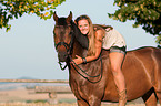 woman and German Riding Pony