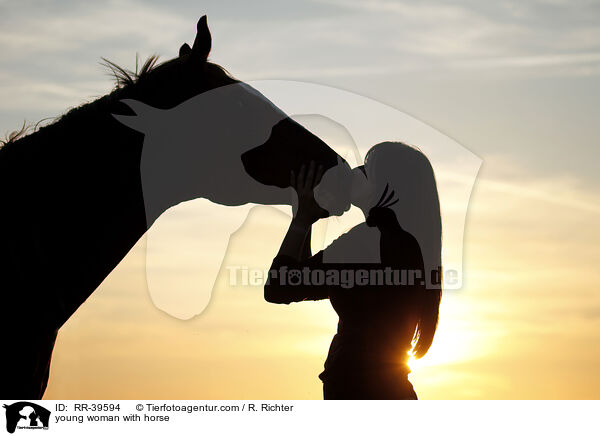 young woman with horse / RR-39594