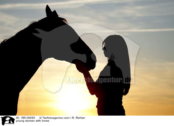 young woman with horse / RR-39595
