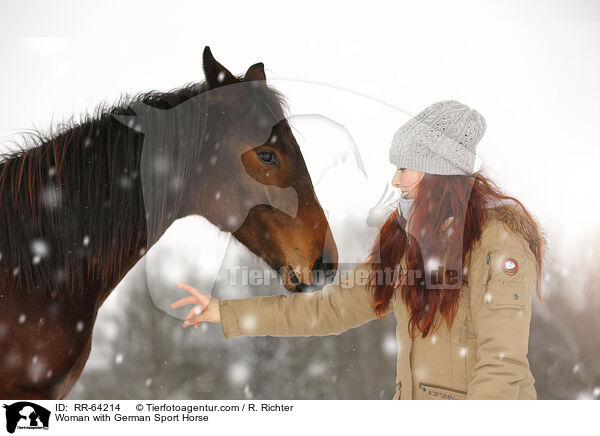 Frau mit Deutschem Sportpferd / Woman with German Sport Horse / RR-64214