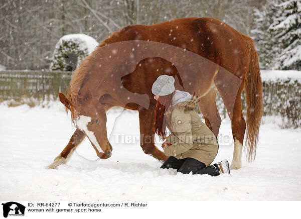 Frau mit Deutschem Sportpferd / woman with german sport horse / RR-64277