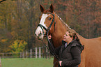 woman and warmblood