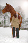 woman with german sport horse