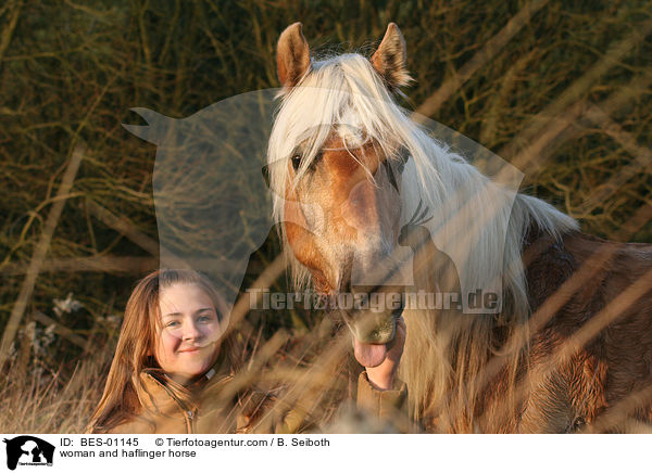Frau und Haflinger / woman and haflinger horse / BES-01145