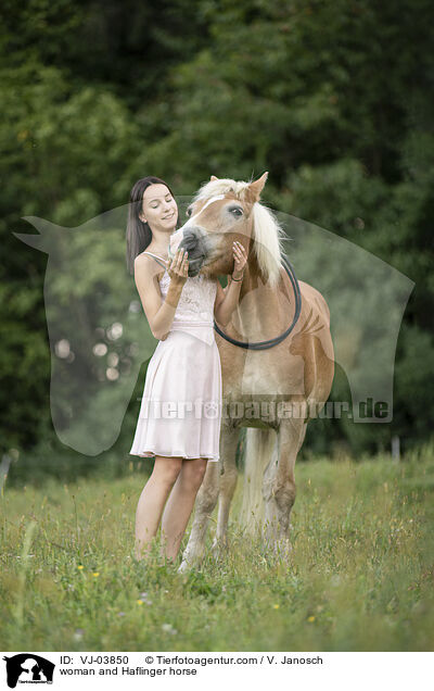 Frau und Haflinger / woman and Haflinger horse / VJ-03850