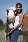 woman with Haflinger