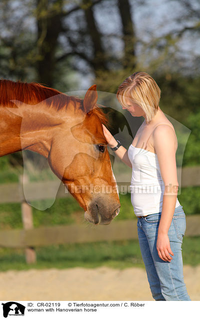 Frau mit Hannoveraner / woman with Hanoverian horse / CR-02119