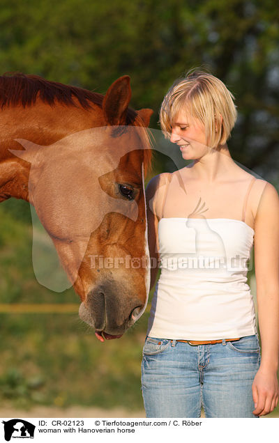 Frau mit Hannoveraner / woman with Hanoverian horse / CR-02123