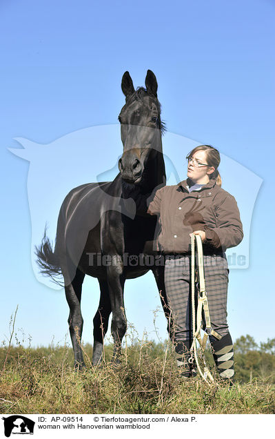 Frau mit Hannoveraner / woman with Hanoverian warmblood / AP-09514