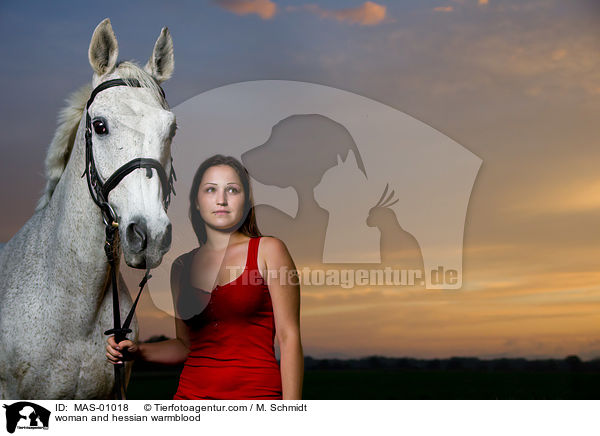 Frau und Hesse / woman and hessian warmblood / MAS-01018