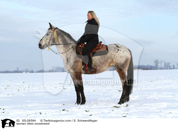 woman rides crossbreed / SS-26584