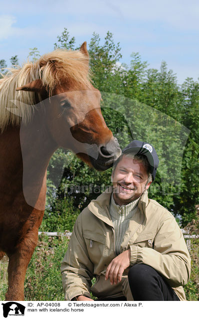 Mann mit Islnder / man with icelandic horse / AP-04008