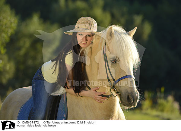 Frau reitet Islnder / woman rides Icelandic horse / DMS-07872