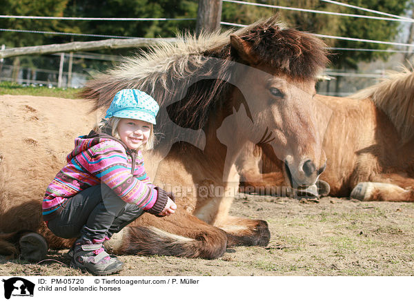 Kind und Islnder / child and Icelandic horses / PM-05720