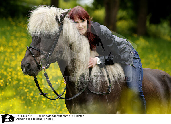 woman rides Icelandic horse / RR-66419