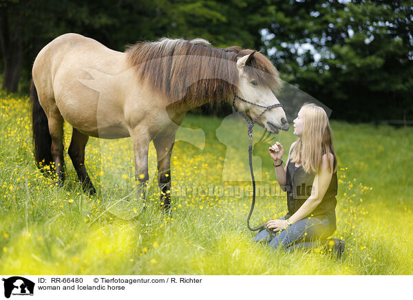 Frau und Islnder / woman and Icelandic horse / RR-66480
