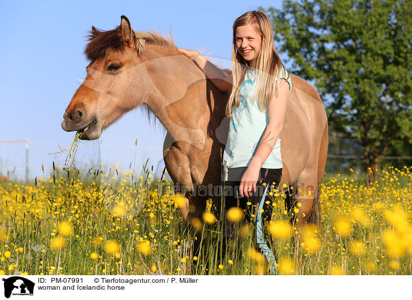 Mdchen und Islnder / woman and Icelandic horse / PM-07991