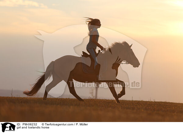 Mdchen und Islnder / girl and Icelandic horse / PM-08232