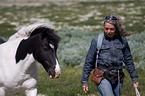 woman and Icelandic horse