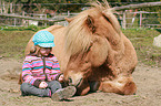 child and Icelandic horse