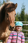 child and Icelandic horse