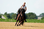 woman rides Icelandic horse