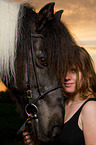 woman and Icelandic horse