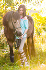 woman and Icelandic horse