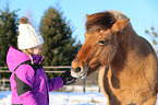 girl and Icelandic horse