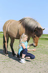 Icelandic Horse with girl