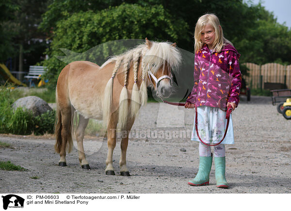 Mdchen und Mini Shetlandpony / girl and Mini Shetland Pony / PM-06603