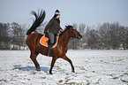 woman rides horse