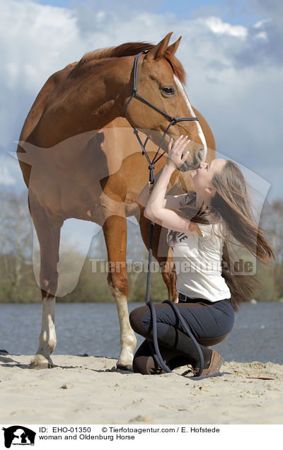 Frau und Oldenburger / woman and Oldenburg Horse / EHO-01350