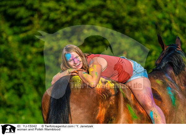 Frau und Polnisches Warmblut / woman and Polish Warmblood / YJ-15042