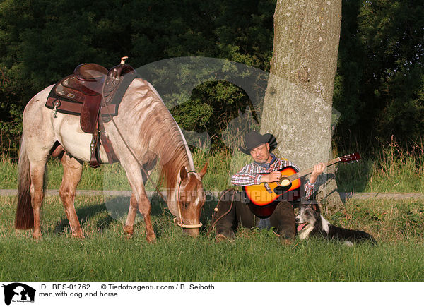 Mann mit Pferd und Hund / man with dog and horse / BES-01762
