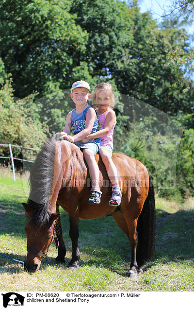 Kinder und Shetlandpony / children and Shetland Pony / PM-06620