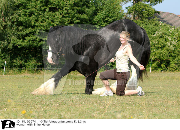 Frau mit Shire Horse / woman with Shire Horse / KL-06974